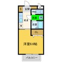 カーザ・モラエス（1Ｋ）の間取図