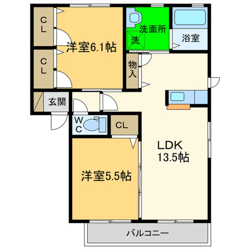 間取図 クラヴィエ南昭和Ｄ