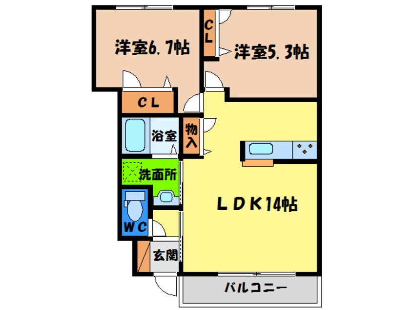 間取図 フレグランス沖洲　Ⅰ番館