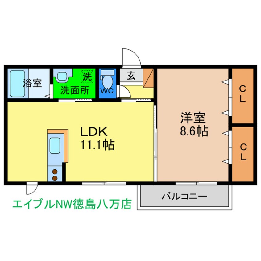 間取図 沖洲　清流荘Ⅱ