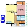 羽山住宅16 1LDKの間取り