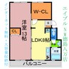 羽山ビル 1LDKの間取り