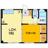 新浜マンション 1LDKの間取り