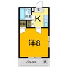 シャトル二軒屋 1Kの間取り