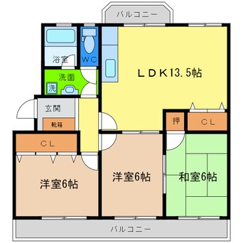 間取図 第1コーポ浜田