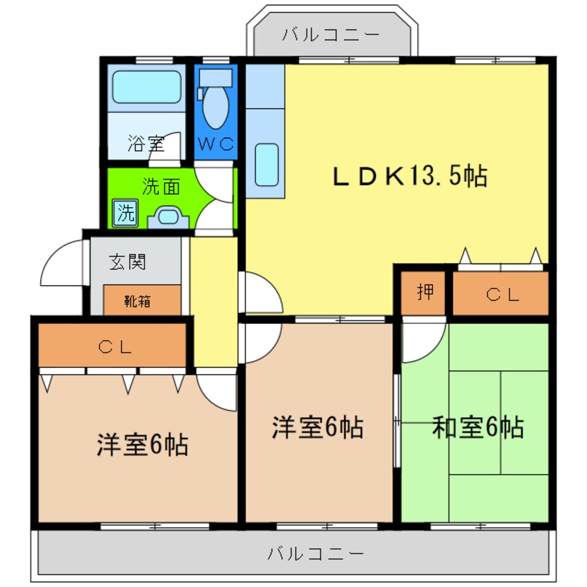 間取図 第1コーポ浜田