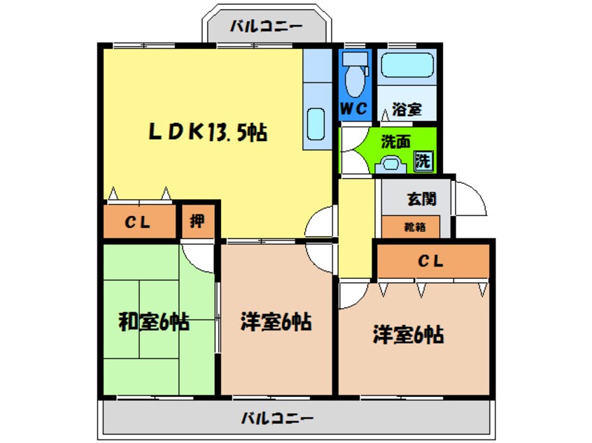 間取図 第1コーポ浜田