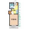 アポスタ蔵本公園 1Kの間取り