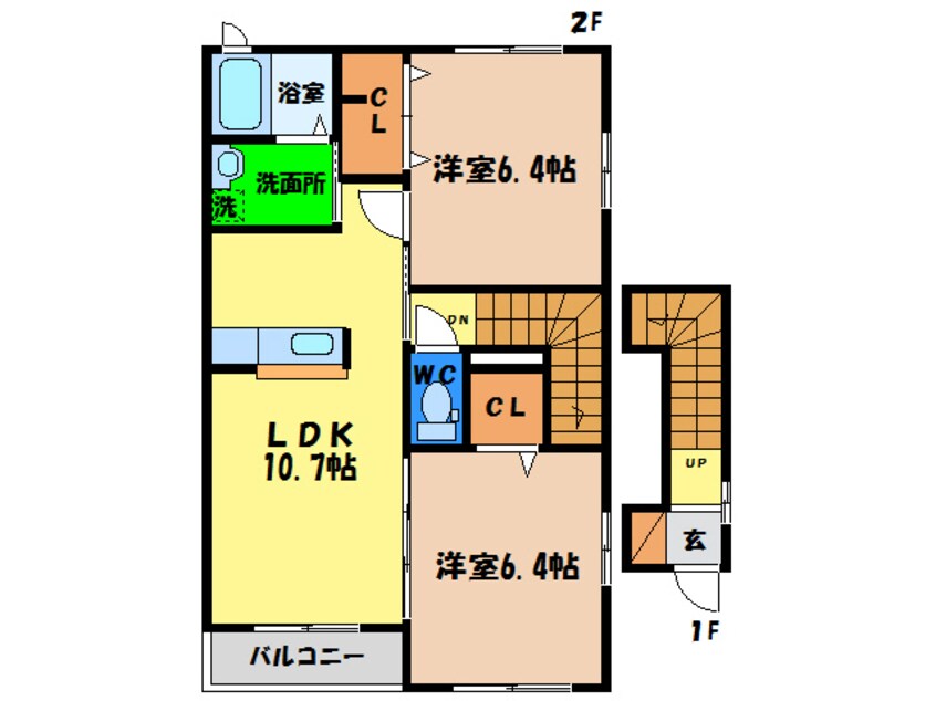 間取図 クラヴィエ沖洲Ⅰ