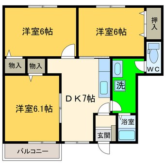 間取図 ハッピースクエア―Ⅱ