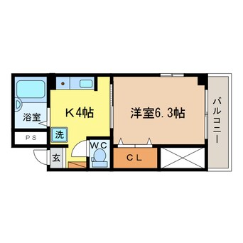 間取図 牟岐線/徳島駅 徒歩15分 3階 築36年
