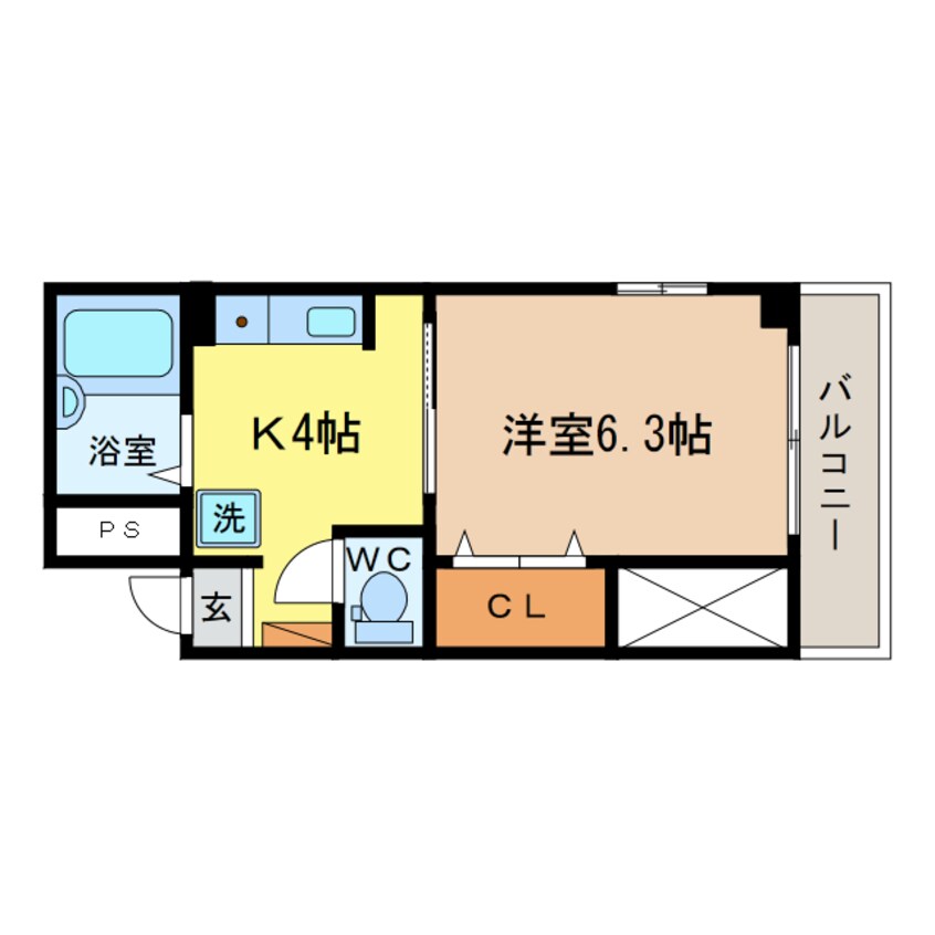 間取図 牟岐線/徳島駅 徒歩15分 3階 築36年
