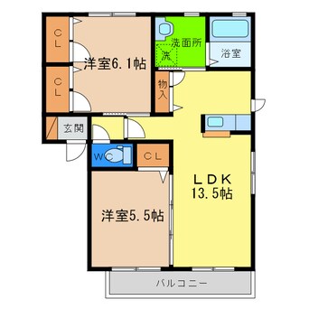 間取図 クラヴィエ南昭和Ｅ