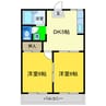 サンステージ上助任 2DKの間取り