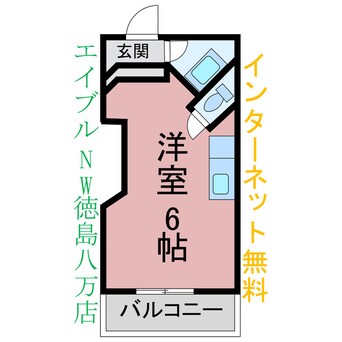 間取図 パレＦＵＫＵＯＫＡ３
