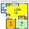 グランヴェール名東 2LDKの間取り