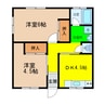 佐藤荘 2DKの間取り
