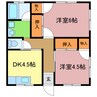 佐藤荘 2DKの間取り