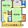 羽山住宅19 2Kの間取り