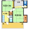 羽山住宅19 2Kの間取り