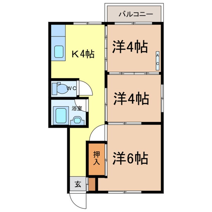 間取図 コーポ岡部