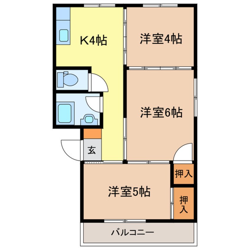 間取図 コーポ岡部