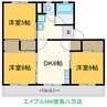 スカイハイツ大坪 3DKの間取り