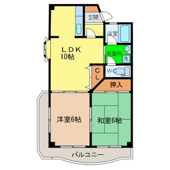間取図 牟岐線/南小松島駅 徒歩6分 2階 築29年