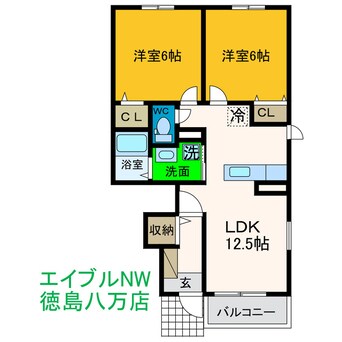 間取図 クラールプレディエA