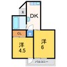 コーポ明 2DKの間取り