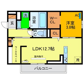 間取図 ラ・トゥール山城西　A棟