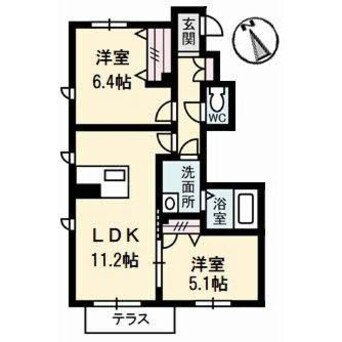 間取図 シャーメゾンフォーレ蔵本Ⅰ番館