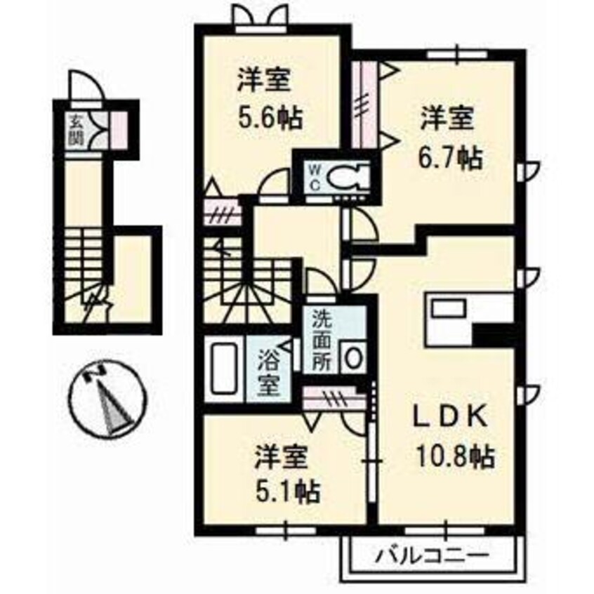 間取図 シャーメゾンフォーレ蔵本Ⅰ番館