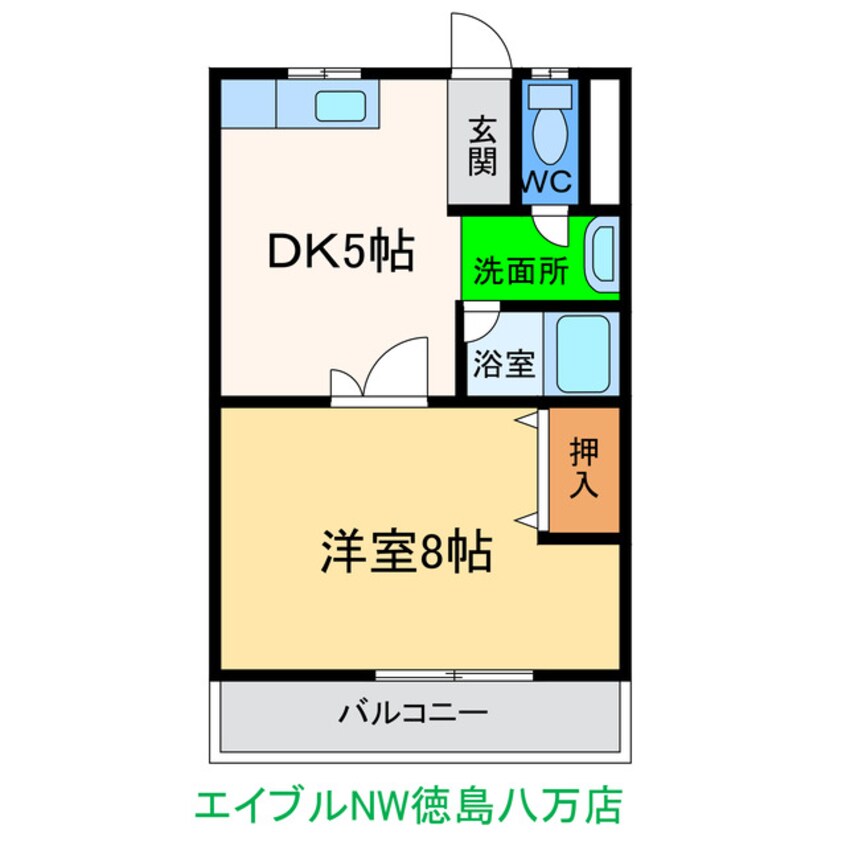 間取図 牟岐線/文化の森駅 徒歩11分 4階 築36年