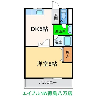 間取図 牟岐線/文化の森駅 徒歩11分 4階 築36年