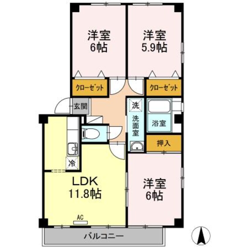 間取図 サンブルック佐古Ⅱ棟