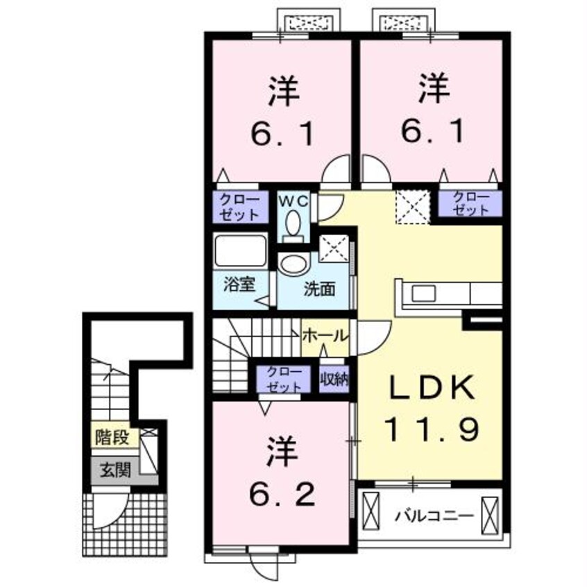 間取図 クラール安宅B