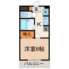 プリミエール八田 1Kの間取り