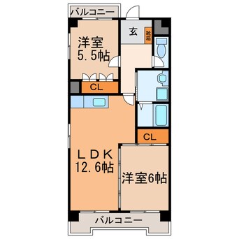 間取図 サンハイツ朝宮（八田町）