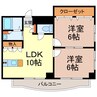 新豊土地ビル 2LDKの間取り