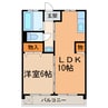 サンハイツしのぎ 1LDKの間取り