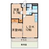 中切ハイム 2LDKの間取り