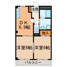 ラヴィーヌ・Ｅ 2DKの間取り