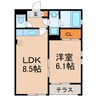 スプレッドＫ 1LDKの間取り