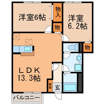 間取図 フローラ細木Ⅰ