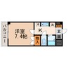 第7リ－ディングビル 1Kの間取り
