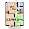 サンビレッジ（上ノ町） 2DKの間取り