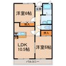 パレス・タドリ 2LDKの間取り