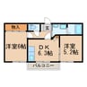 サンガーデンISIO・B 2DKの間取り