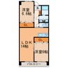 ウィンザーK＆Y（稲口町） 2LDKの間取り